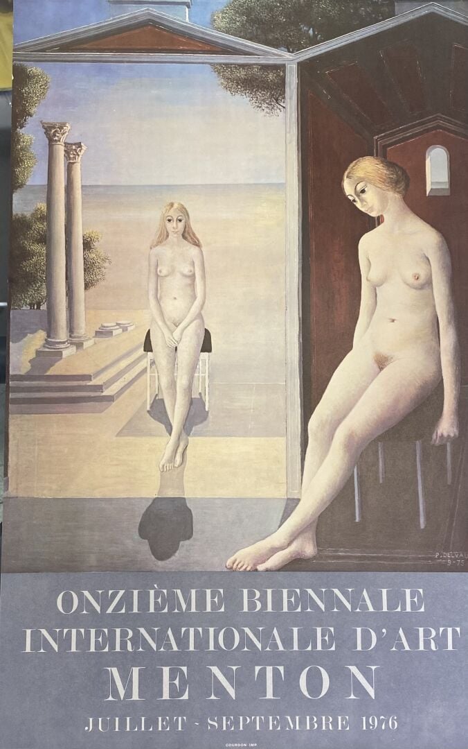 Paul DELVAUX (1897-1994) - Femmes nues assises aux colonnes corinthiennes - Lit…