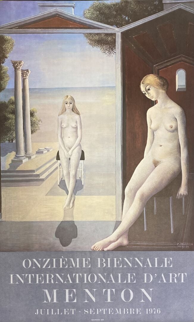 Paul DELVAUX (1897-1994) - Femmes nues assises aux colonnes corinthiennes - Lit…