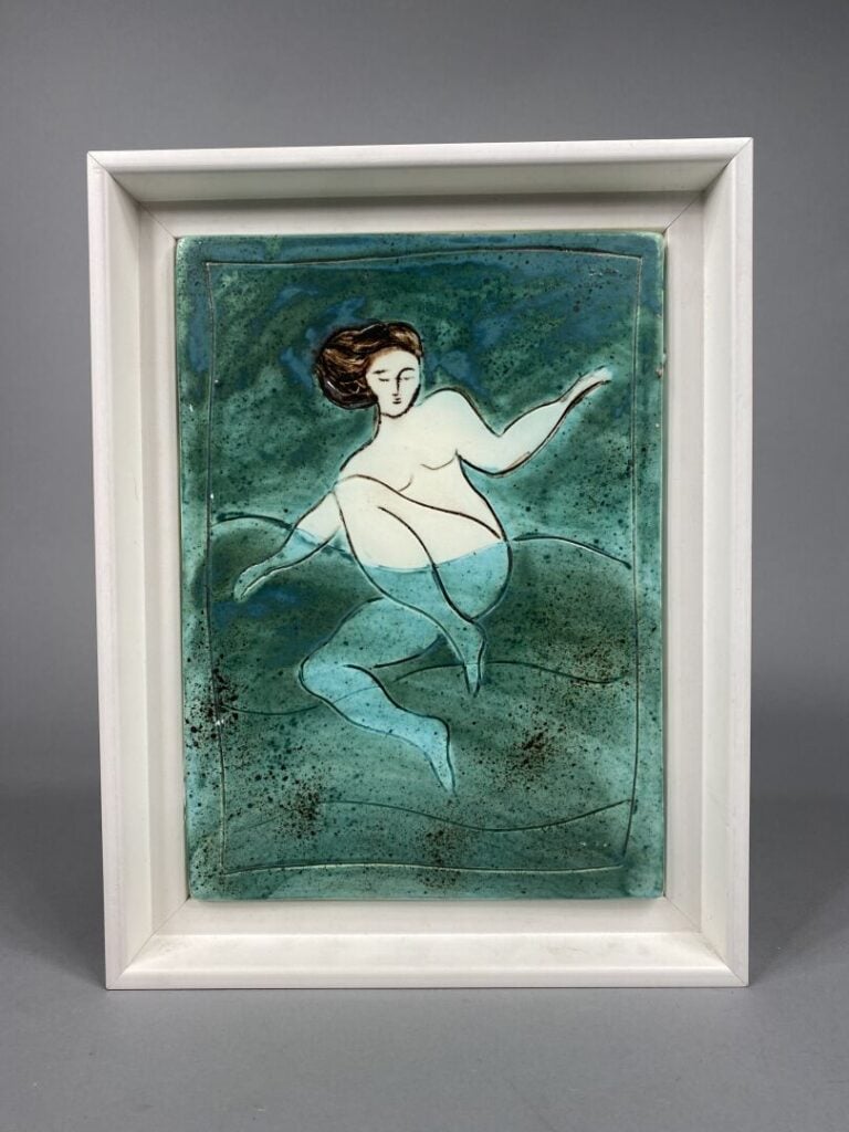Pierre BONCOMPAIN (1938), Vallauris - Plaque en céramique émaillée polychrome r…
