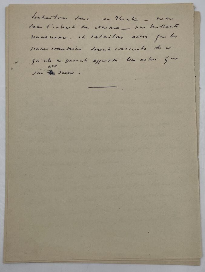Pierre FRESNAY - Manuscrit autographe, Le Cinéma sans comédiens ; 3 pages et de…