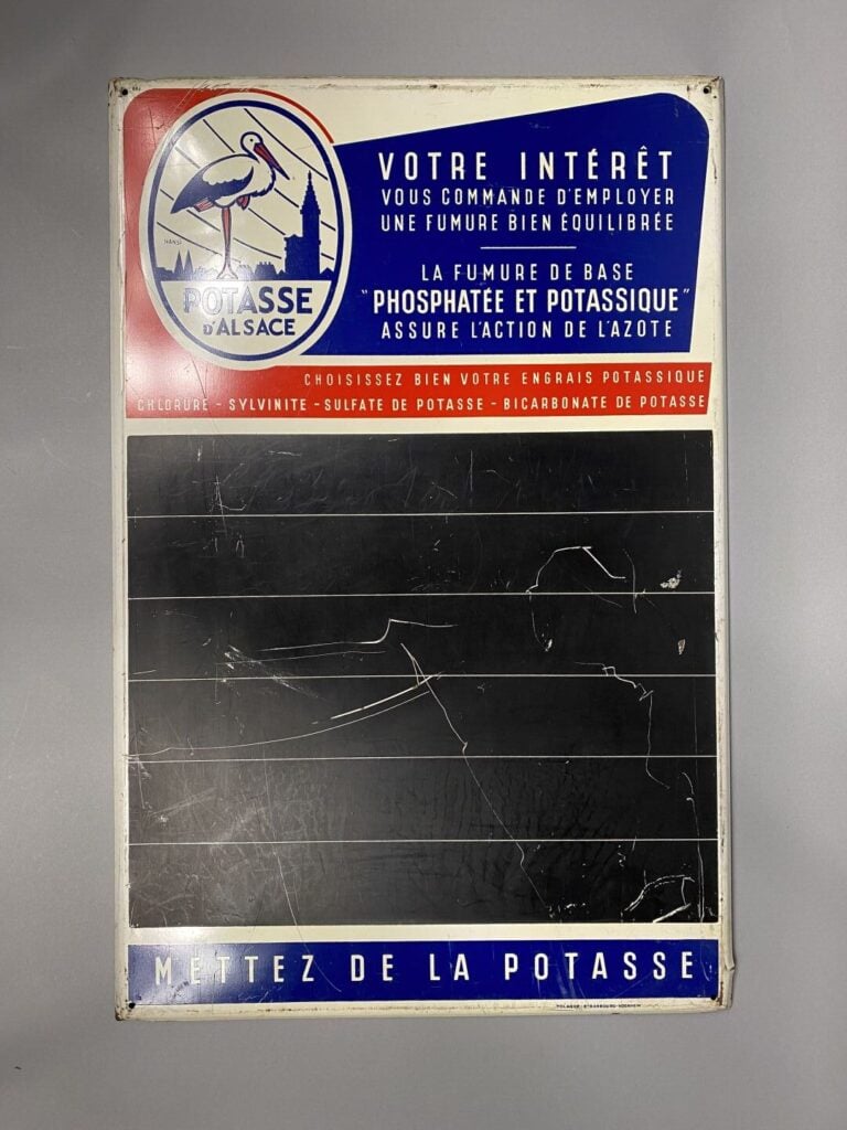 POTASSE D'ALSACE, d'après HANSI - Plaque publicitaire en tôle émaillée rectangu…