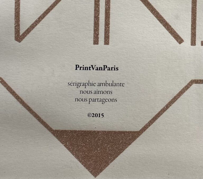 PRINT VAN Paris - Sérigraphie ambulante 2015 - 70 x 50 cm