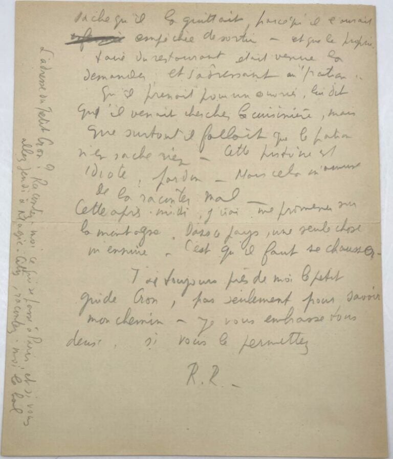 Raymond RADIGUET - L.A.S. « R.R. », mardi matin [Carqueiranne 1er mars 1921], à…