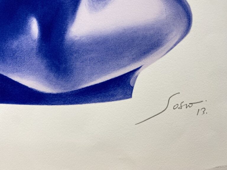 Sacha SOSNO (1937-2013) - Tête carrée bleue - Lithographie - Signée et datée (2…