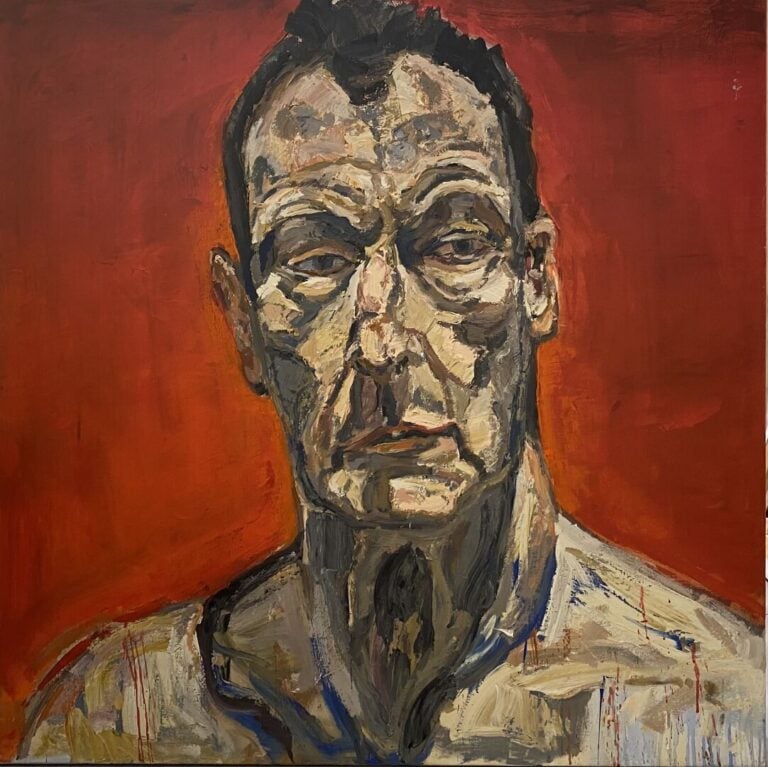 Serge MITRAN (1966) - Hommage à Lucian Freud - Huile sur toile - Signée au dos…