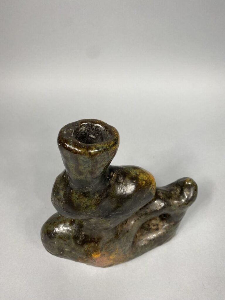 Travail des années 1960 - Sculpture en terre cuite émaillée - H : 23.5 cm - (re…