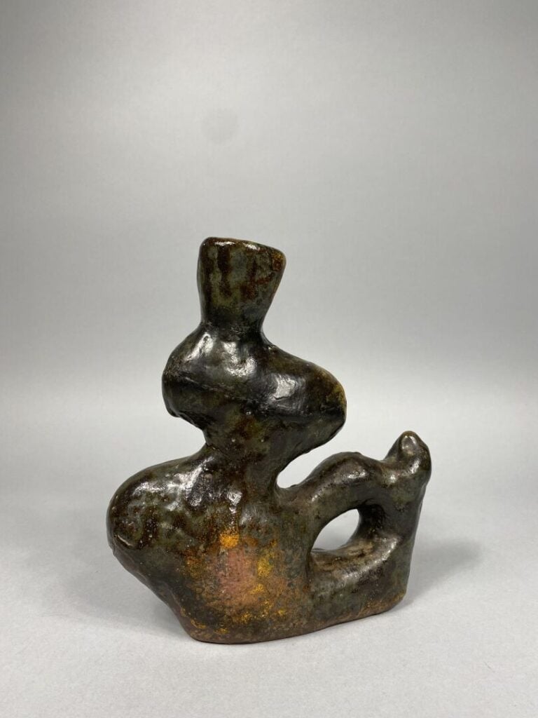 Travail des années 1960 - Sculpture en terre cuite émaillée - H : 23.5 cm - (re…