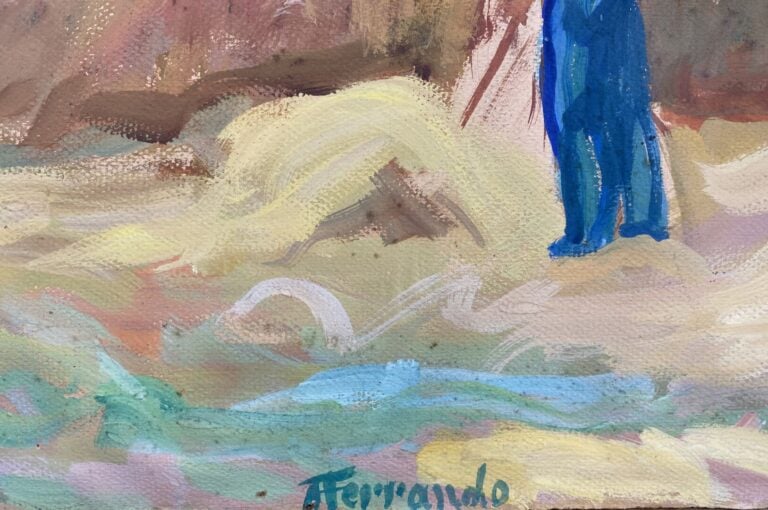 Augustin FERRANDO (1880-1957) - Au champs - Huile sur papier contrecollé sur ca…