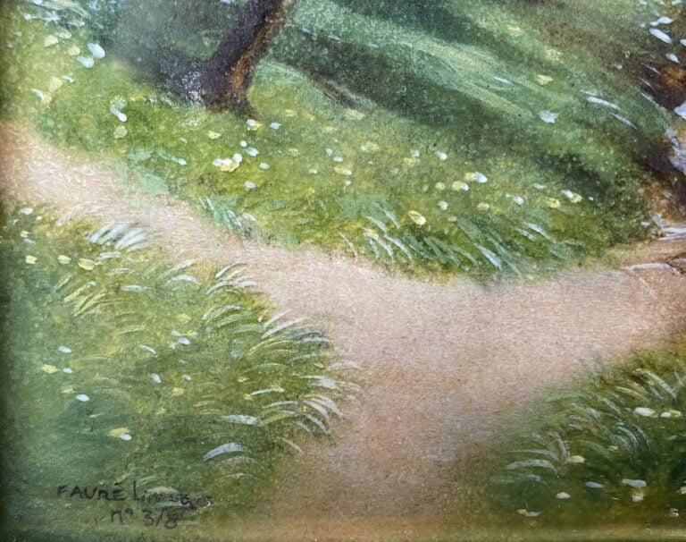 Camille FAURE à LIMOGES (1874-1936) - Le printemps - Plaque rectangulaire émail…