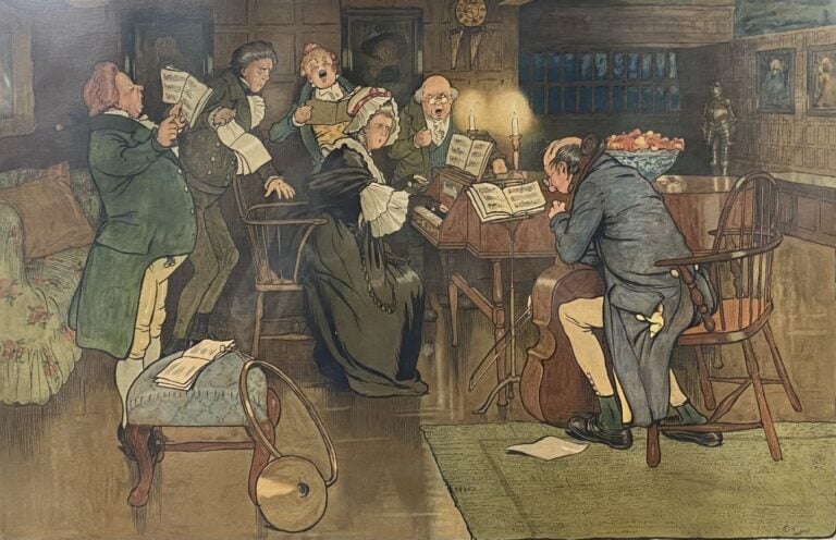 Cecil ALDIN, d'après - Deux gravures en couleurs - 56 x 74 cm - (mouillures)