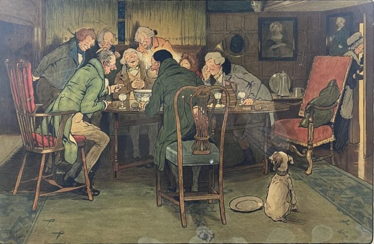 Cecil ALDIN, d'après - Deux gravures en couleurs - 56 x 74 cm - (mouillures)