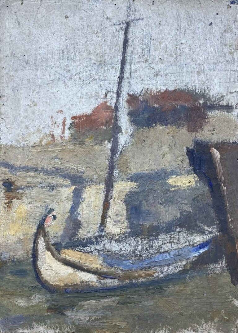 Charles MARTIN-SAUVAIGO (1881-1970) - Etude de bateau - Huile sur panneau - Cac…