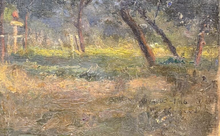 Charles MARTIN-SAUVAIGO (1881-1970) - La ferme - Huile sur panneau - Signé et d…