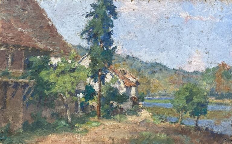 Charles MARTIN-SAUVAIGO (1881-1970) - Paysage de Dordogne - Huile sur panneau -…