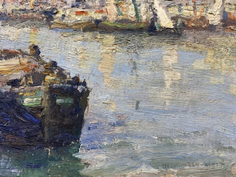 Charles MARTIN-SAUVAIGO (1881-1970) - Port de Toulon? - Huile sur panneau - Sig…