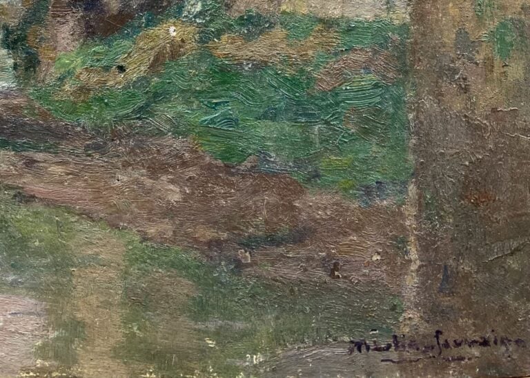Charles MARTIN-SAUVAIGO (1881-1970) - Vue d'Argentat - Huile sur panneau - 27.5…