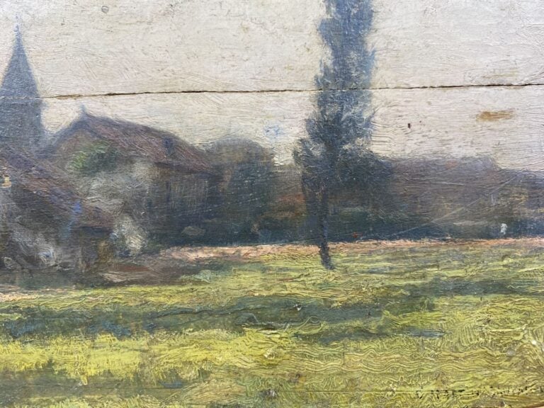 Charles MARTIN-SAUVAIGO (1881-1970) - Vue d'une église - Huile sur panneau - Si…