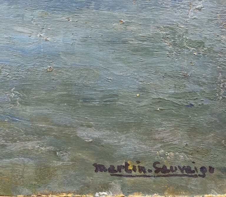 Charles MARTIN-SAUVAIGO (1881-1970) - Vue de port - Huile sur carton - Signé en…