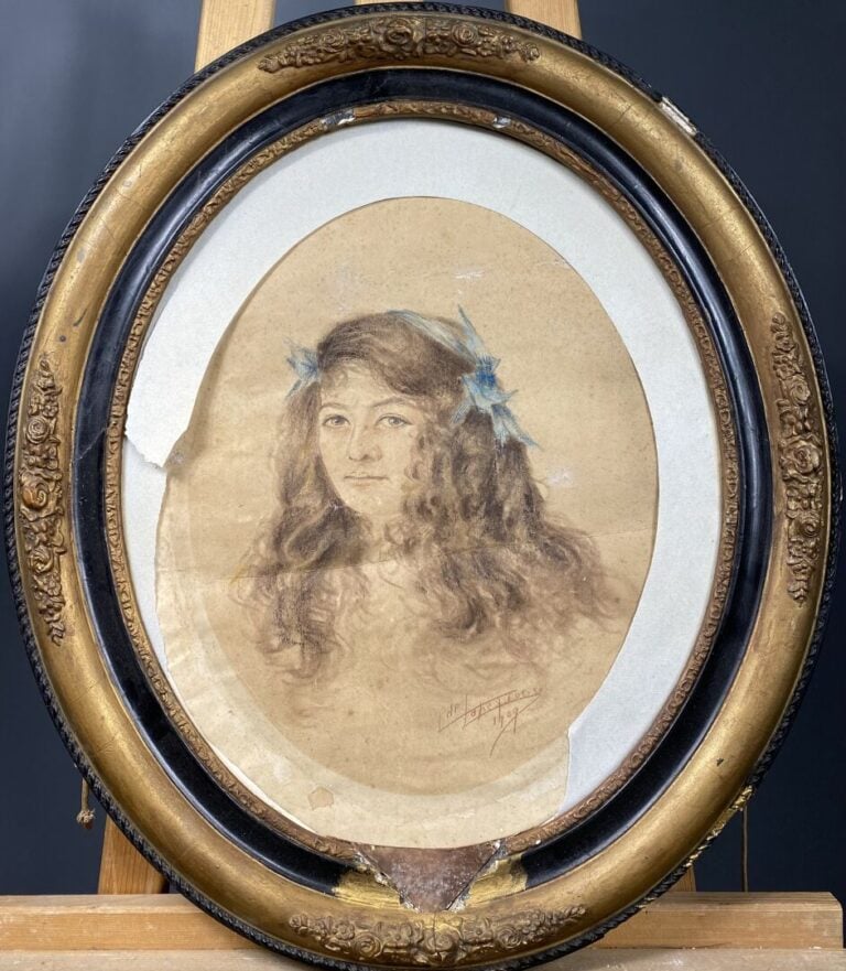 Dans le goût de Gabriel de Saint Aubin (1724-1780) - Jeune femme assise dans un…
