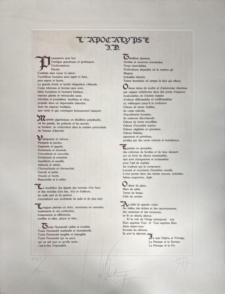 DEFFONTAINE (XXe) - L'apocalyspe - Trois eaux-fortes - Signées et numérotées -…