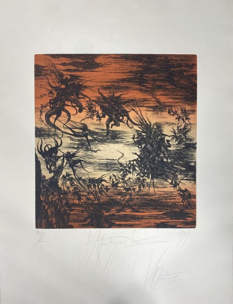 DEFFONTAINE (XXe) - L'apocalyspe - Trois eaux-fortes - Signées et numérotées -…