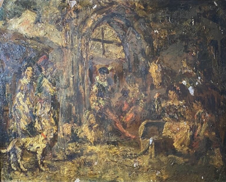 Ecole du XXe siècle, dans le goût d'Adolphe MONTICELLI (1824-1886) - Scène anim…