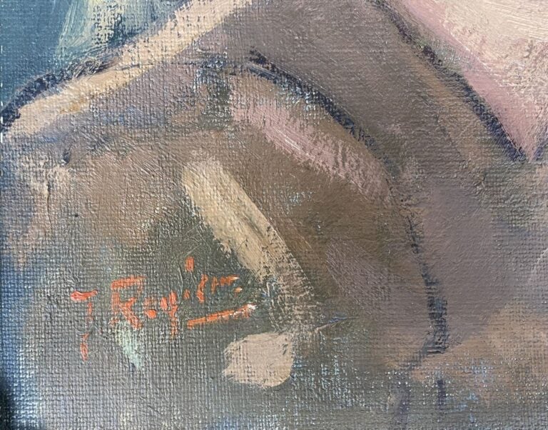 Ecole du XXe siècle - Portrait de jeune femme - Huile sur toile - Signature en…