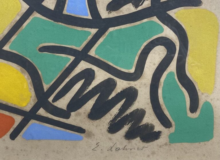 Émile LAHNER (1893-1980) - Composition aux formes géométriques - Gouache sur pa…