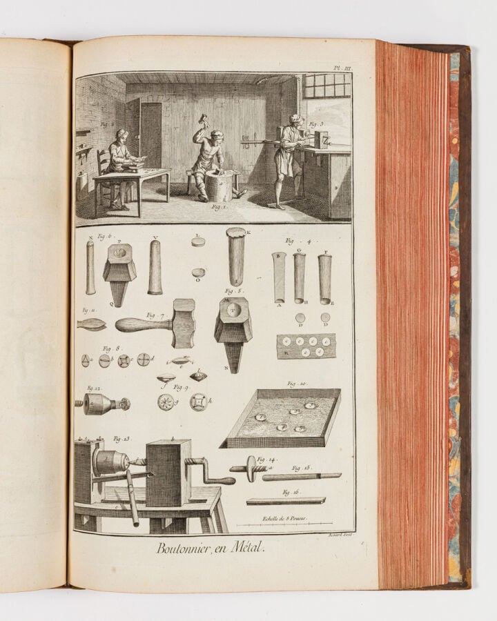 Encyclopédie de Diderot et d'Alembert (1751-1870) - 35 volumes in folio plein v…