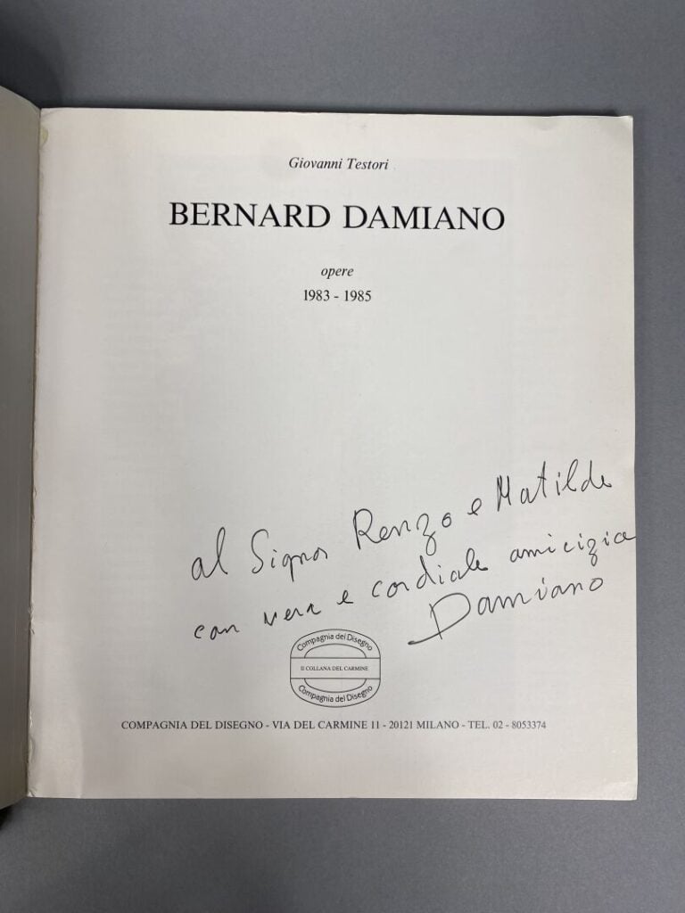 Ensemble de deux livres d'art dédicacés sur Bernard Damiano - On joint trois ca…