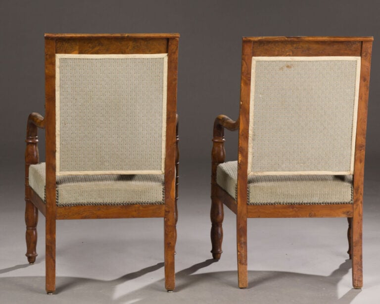 Ensemble de fauteuils, bergère et chaises en acajou