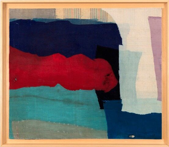 GE BA n° 15 - Collage de tissus de récupération 1950-1970 - 51 x 47 cm
