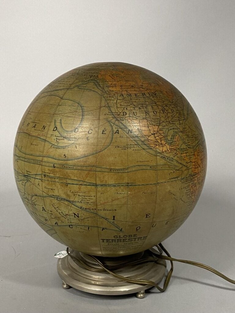 GIRARD et BARRERE - Globe terrestre - H : 28 cm