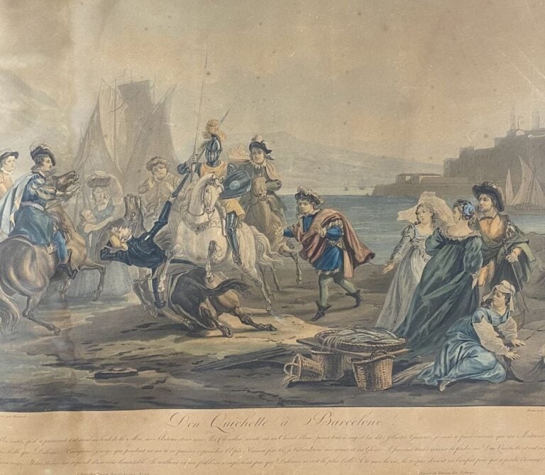 Lot de gravures encadrées dont scènes galantes, cavaliers, etc, et divers