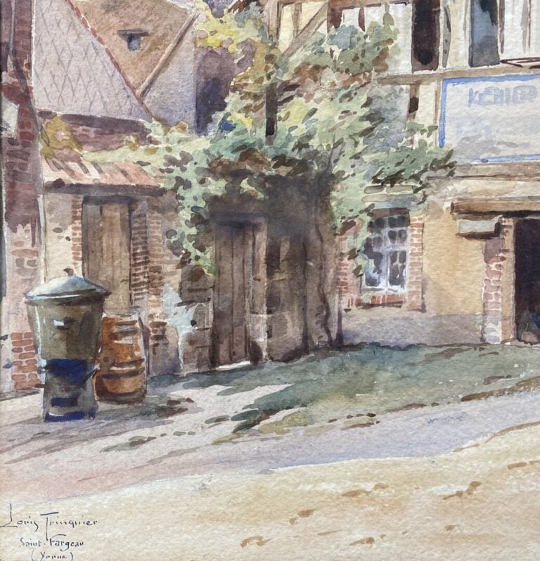 Louis TRINQUIER-TRIANON (1853-1922) - Saint-Fargeau - Aquarelle - Signé et situ…
