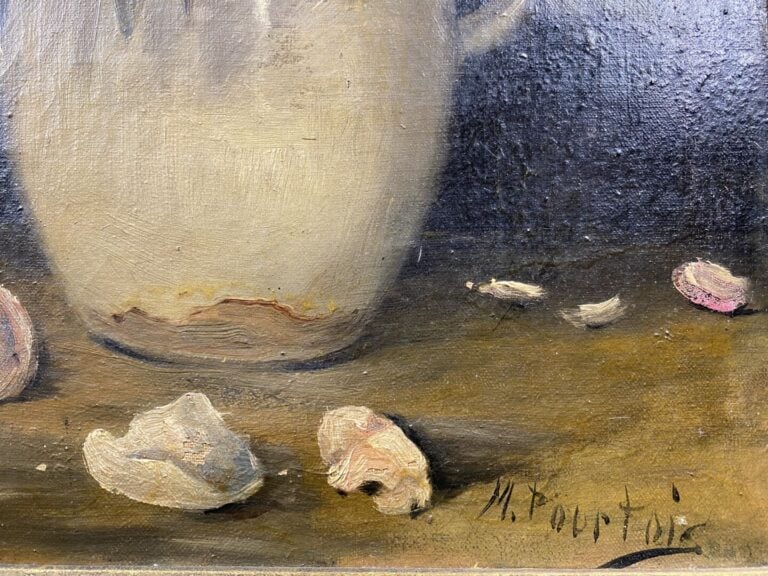 M. POURTOIS (XXe) - Nature morte au bouquet de fleurs - Huile sur toile - Signé…