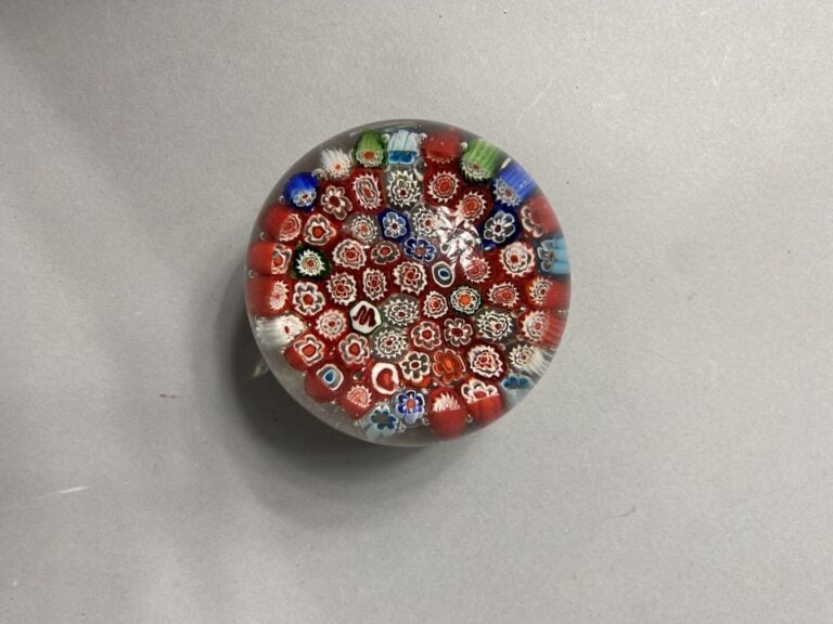 MURANO - Presse-papiers à motif de millefiori compact de cannes polychromes, si…