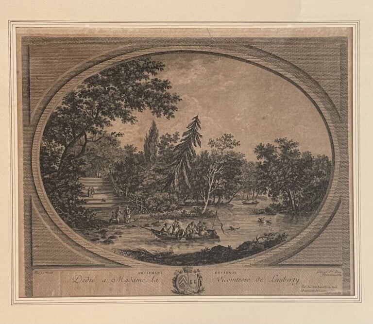 Paire de gravures (" Danse Espagnole " et "Amusement Espagnol" ) Dédié à madame…