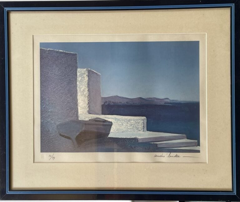 André BRICKA (1922-1999) - Barque en Grèce - Lithographie, signée en bas à droi…