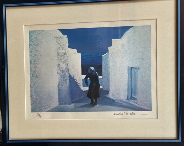 André BRICKA (1922-1999) - Scène de vie en Grèce - Lithographie, signée en bas…