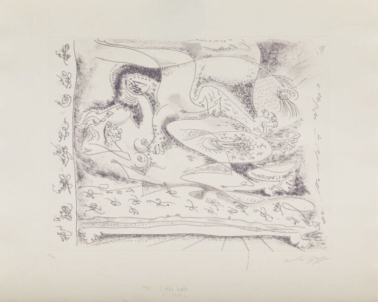 André MASSON (1896-1987) - Dans l'alcôve hantée, 1968 - Eau-forte et aquatinte…