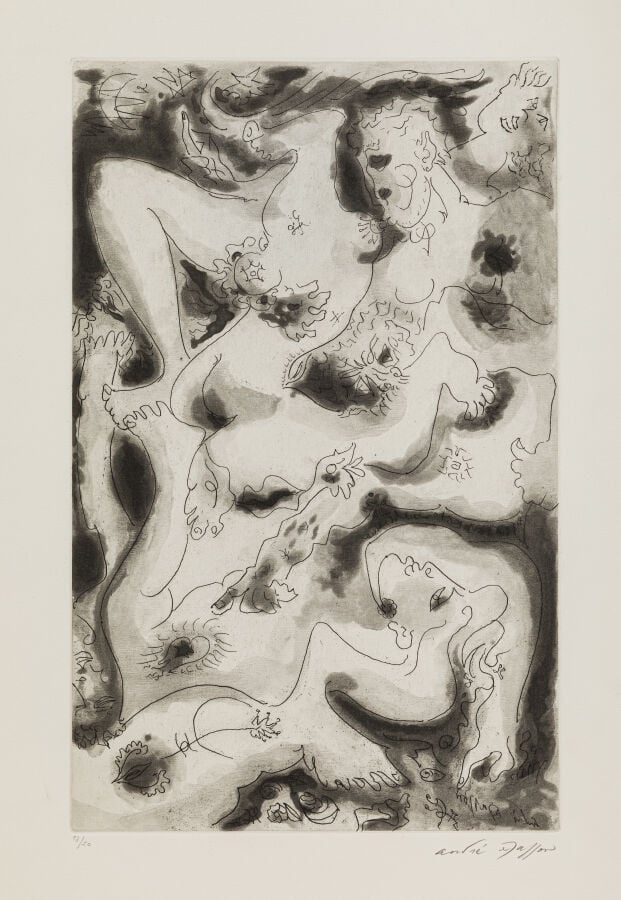 André MASSON (1896-1987) - La fête des corps, 1972 (Louise Leiris 15583) - Eau-…