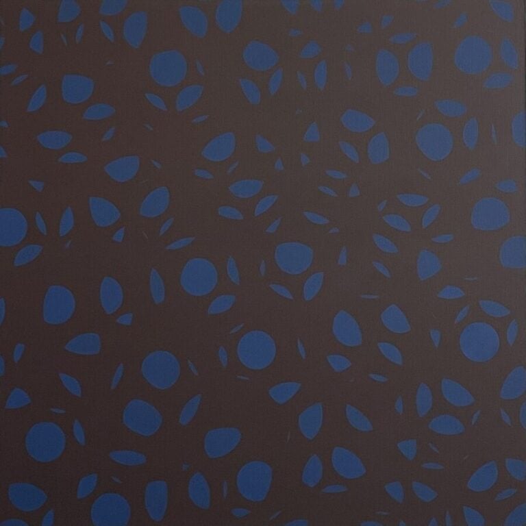 Composition bleue sur fond gris - Acrylique sur toile - 100 x 100 cm