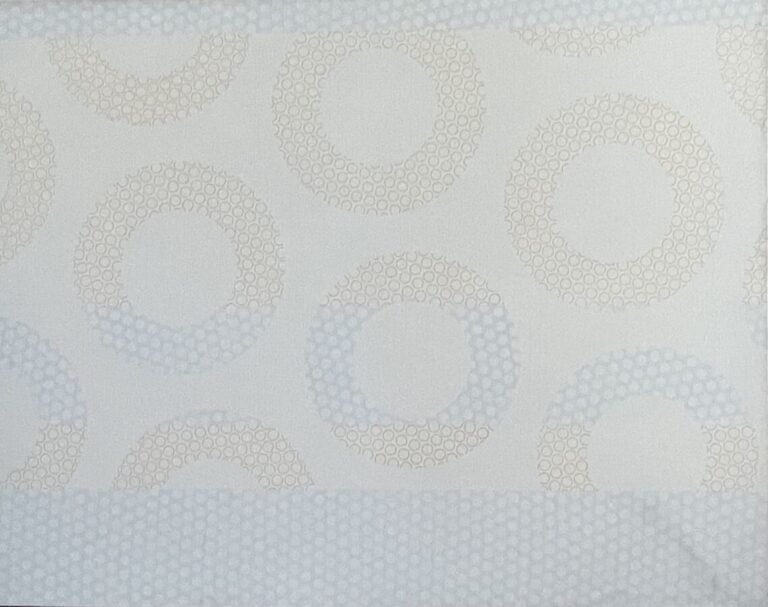 Composition cercles jaunes bleus sur fond blanc - Acrylique sur toile , numéro…