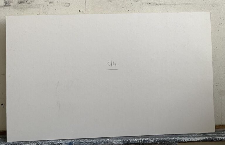 Composition géométrique jaune et grise - Pochoir à la gouache, sur papier marou…