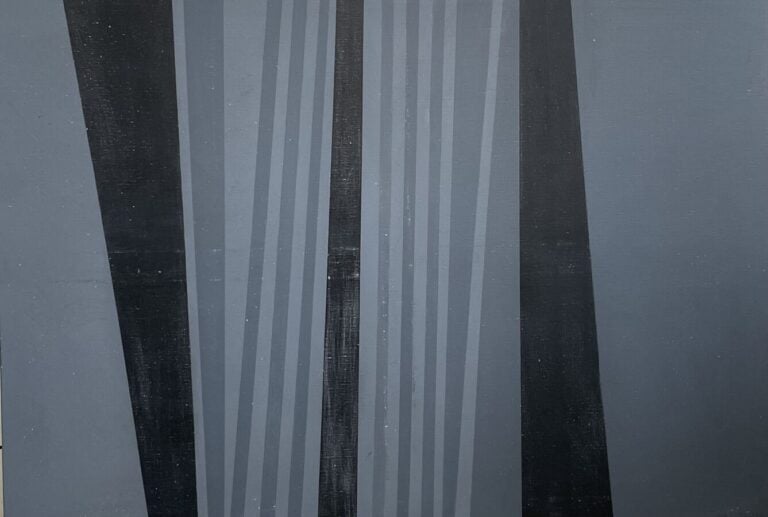 Composition géométrique noire et grise - Acrylique sur toile, monogrammée au do…