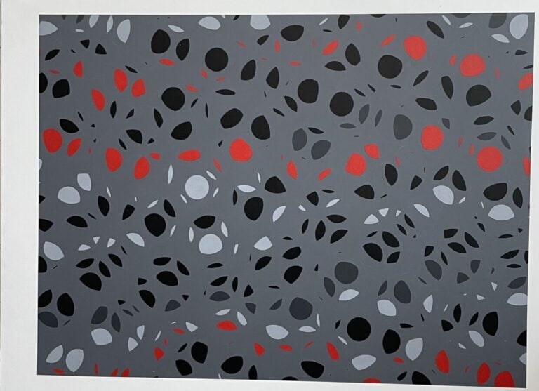 Composition gris noir et rouge - Acrylique sur toile - 145 x 114 cm