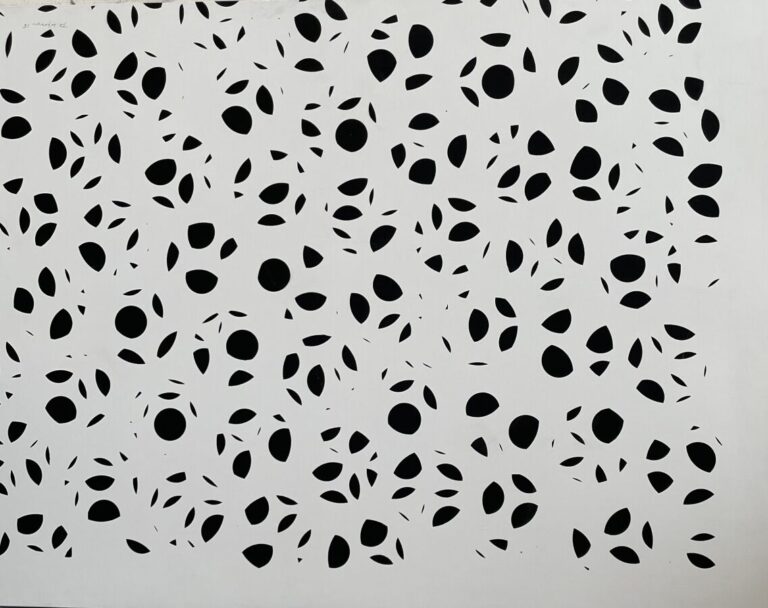 Composition noir et blanc - Acrylique sur toile - 145 x 114 cm