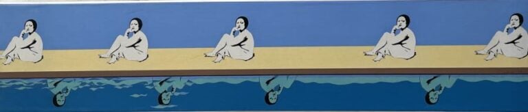 Composition pop art femme - Acrylique sur toile, marouflée panneau ( inv 113),…