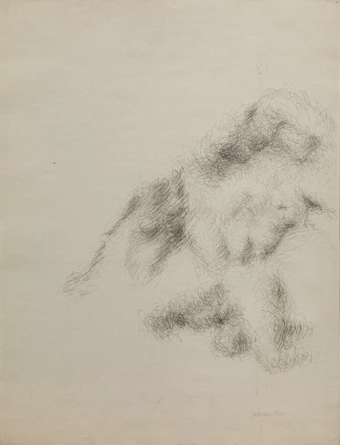 Eugène DODEIGNE (1923-2015) - Étude des corps - Crayon sur papier signé en bas…